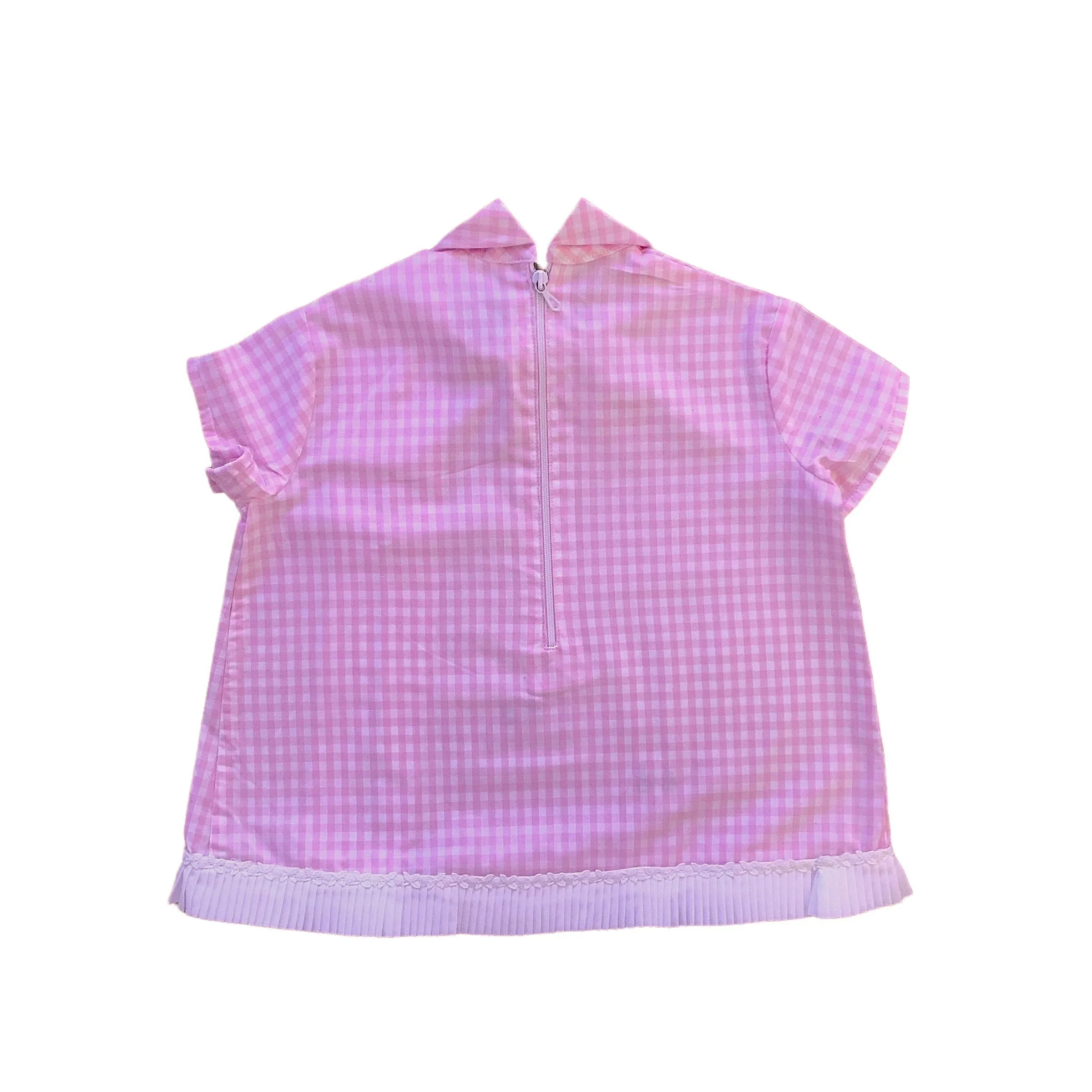 1960's Pink Gingham Top / Dress / 6-9M