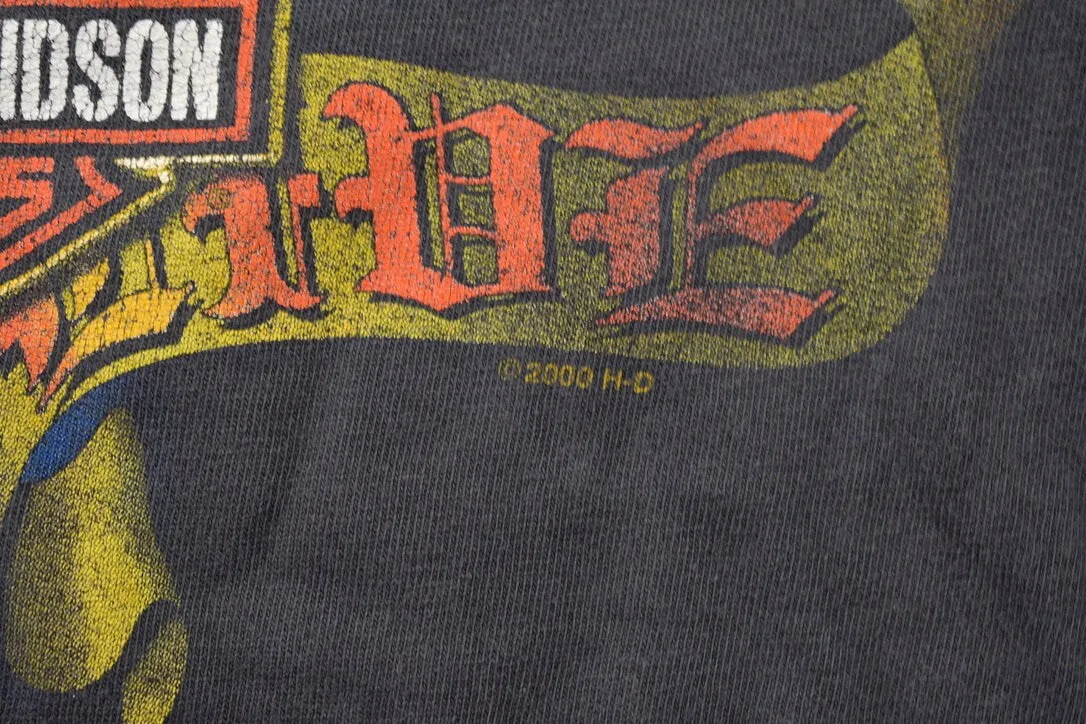 2001 Jacox Harley Davidson Toronto Canada Graphic T Shirt / Y2K Harley Davidson / Faded Vintage T Shirt / Vintage Distressing