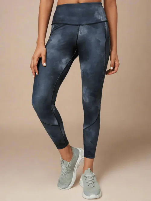 Acid Wash Cross Back Crop Top & Aura Leggings