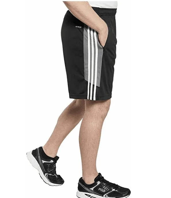 adidas Men's 3 Stripe Shorts with Zipper Pockets