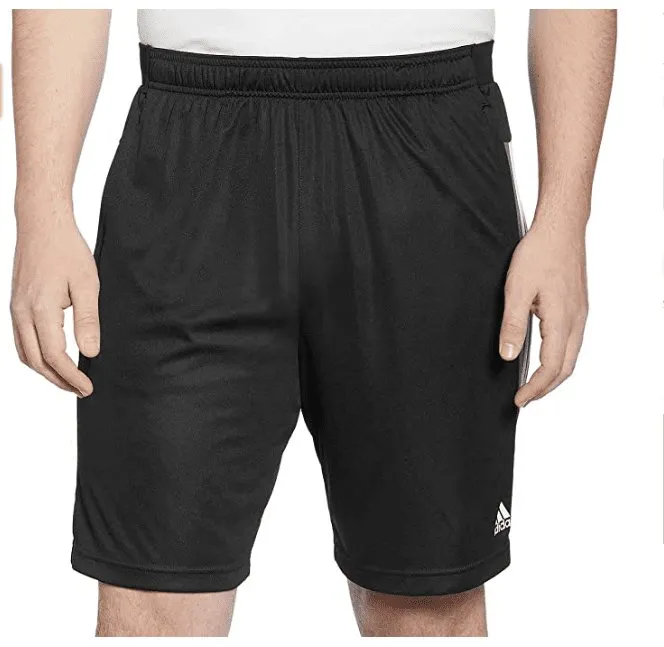 adidas Men's 3 Stripe Shorts with Zipper Pockets