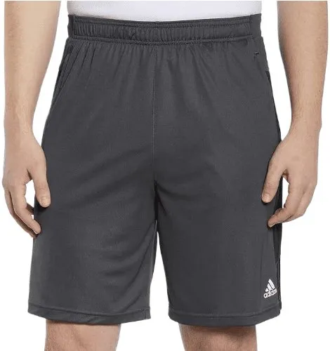 adidas Men's 3 Stripe Shorts with Zipper Pockets