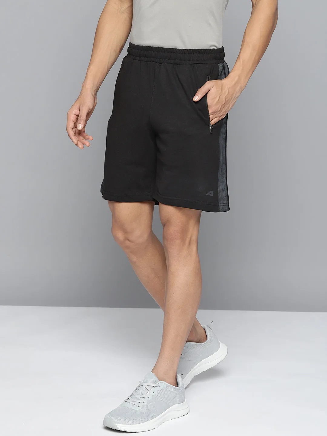 Alcis Men Black Solid Running Shorts