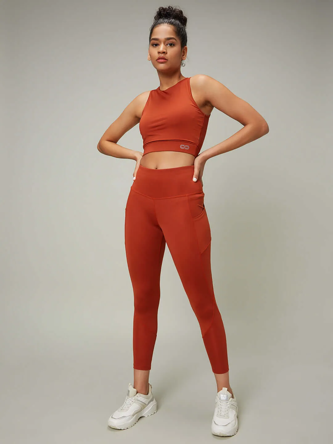 Arabian spice Cross Back Crop Top & Aura Leggings