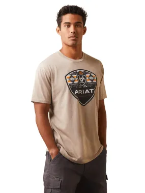 Ariat 10044769 Mens Geo Fill T-Shirt Oatmeal Heather