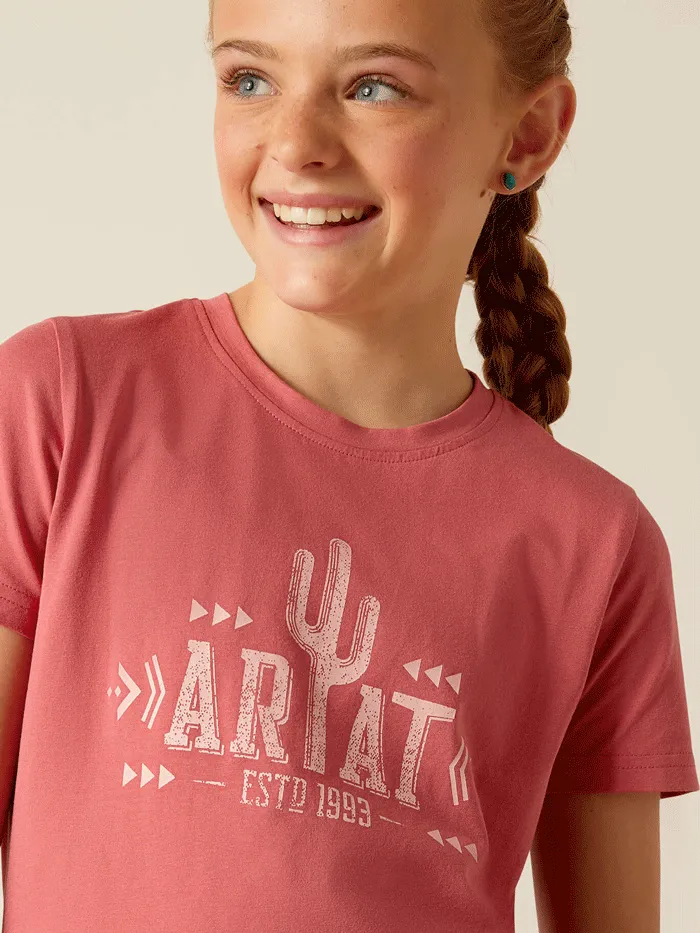 Ariat 10048593 Kids Cactus T-Shirt Slate Rose