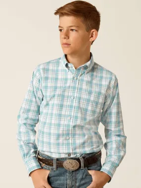 Ariat 10051412 Kids Pro Series Edward Classic Fit Shirt Turquoise