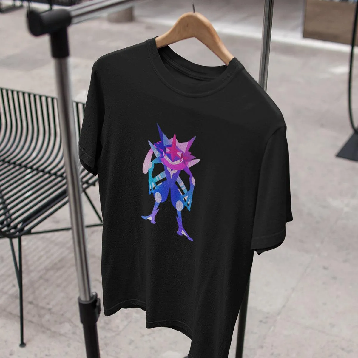 Ash Greninja Dual-Type Water Dark Pokémon Go Generation Six Black Tee