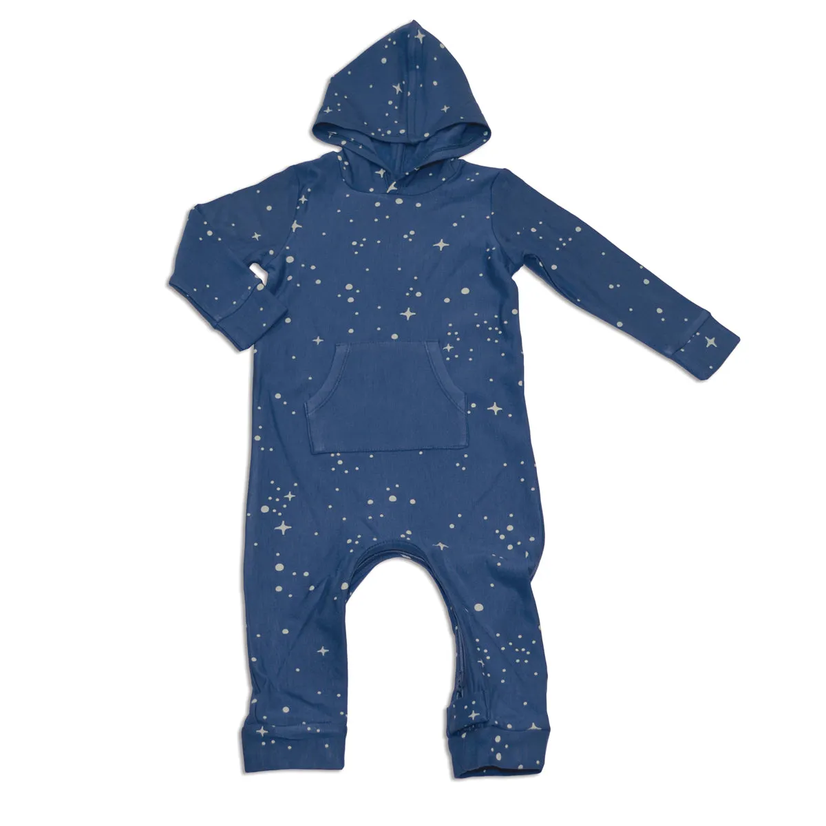 Bamboo Fleece Hooded Romper w/Zipper (Galaxy Print)