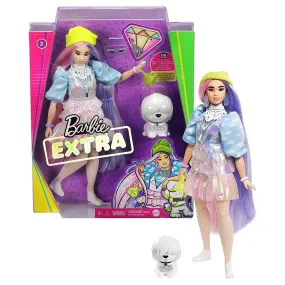 Barbie Extra Doll #2 in Shimmery Look with Pet Puppy