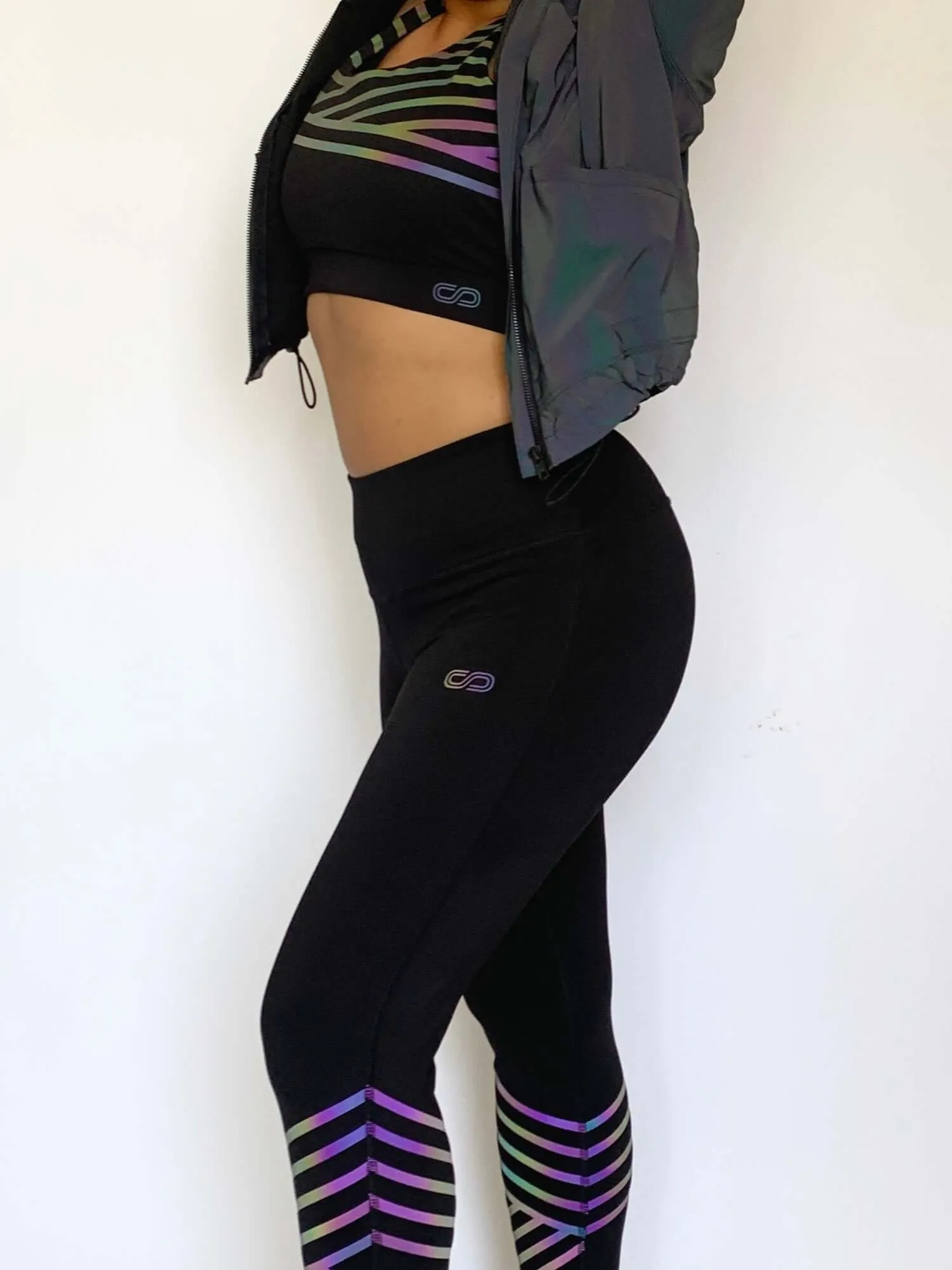 Black Artemis Reflective Crop Top & Leggings