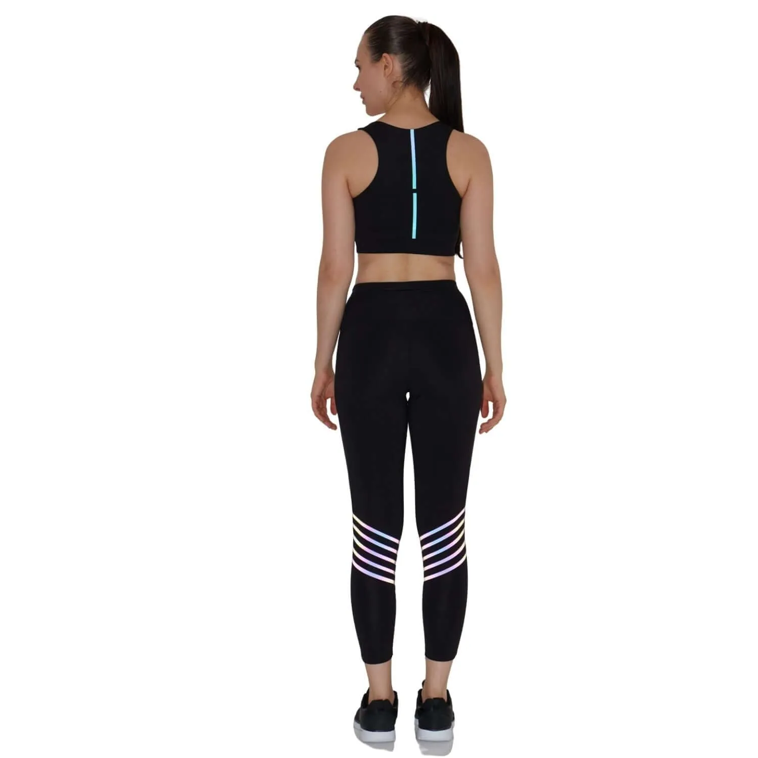 Black Artemis Reflective Crop Top & Leggings