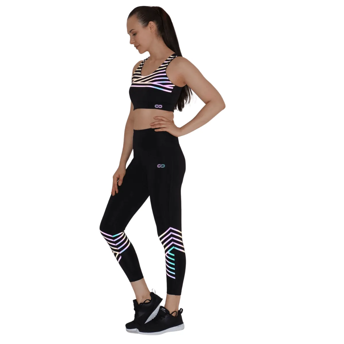 Black Artemis Reflective Crop Top & Leggings