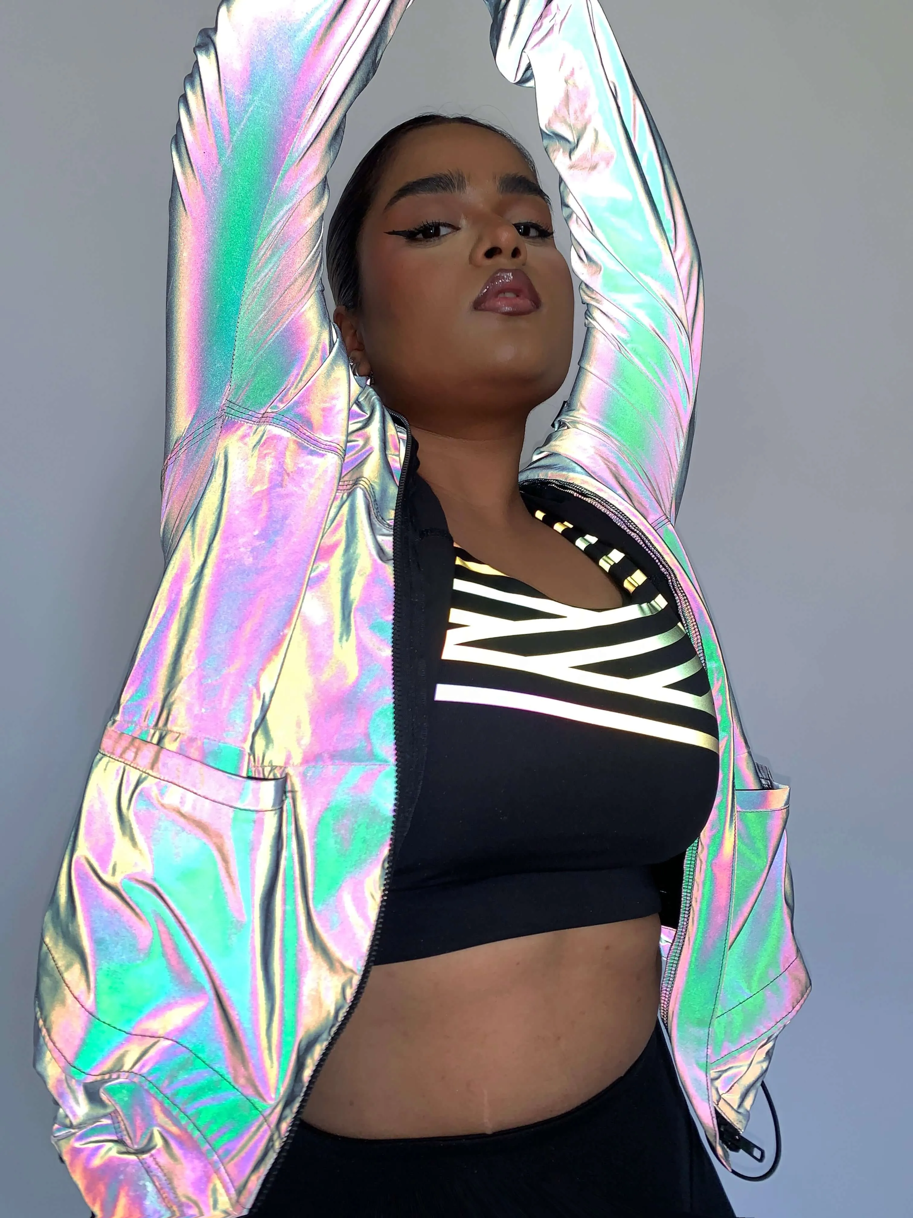 Black Artemis Reflective Crop Top & Leggings