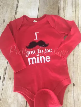 Boys Valentine's Day shirt or bodysuit -- I mustache you to be mine shirt or onepiece