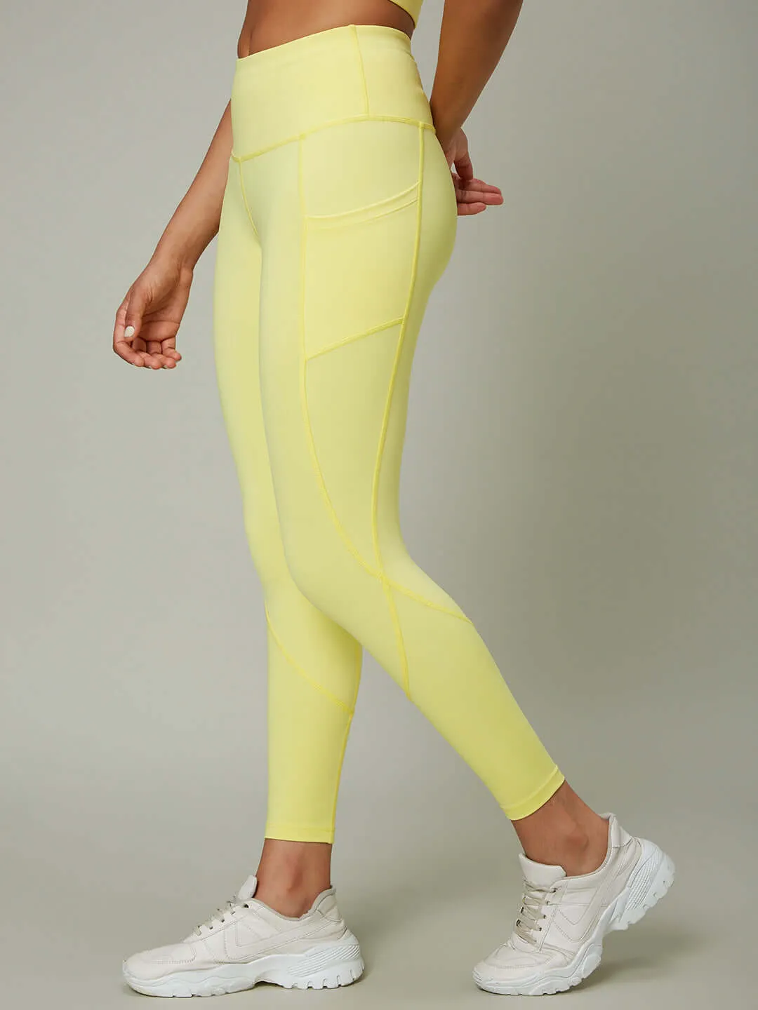 Candyfloss Yellow High Impact Action Bra & Aura Leggings