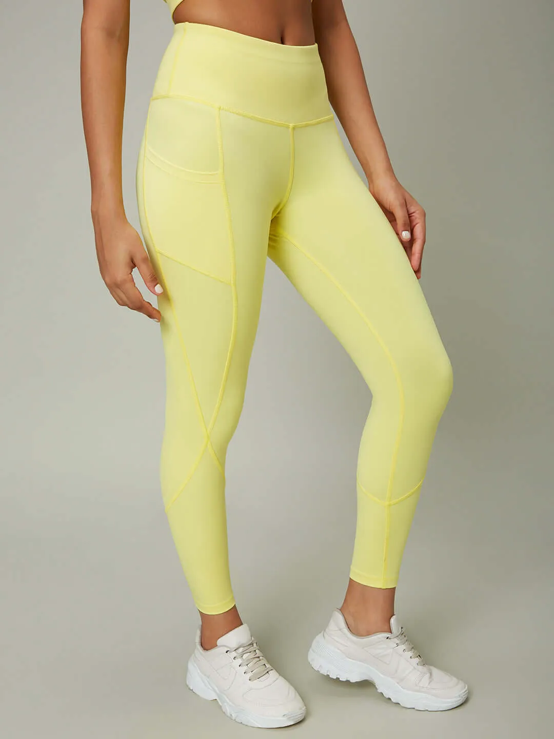 Candyfloss Yellow High Impact Action Bra & Aura Leggings