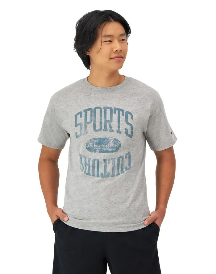 Champion Classic Graphic T-Shirt, Sports Culture Oxford Grey GT23H 586QWB 806