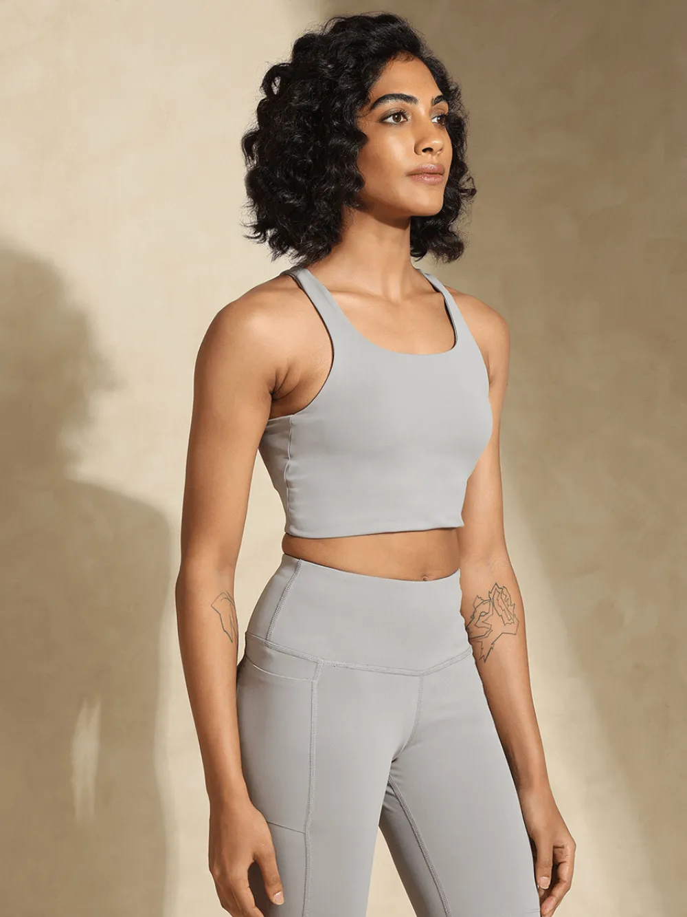 Cloud Grey High Impact Action Bra & Aura Leggings