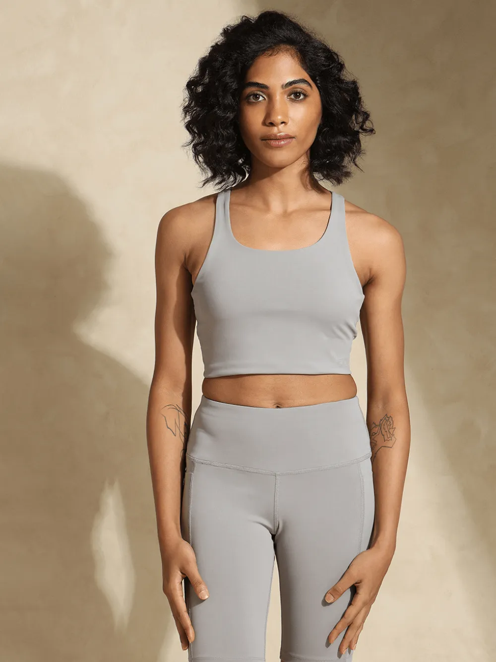 Cloud Grey High Impact Action Bra & Aura Leggings