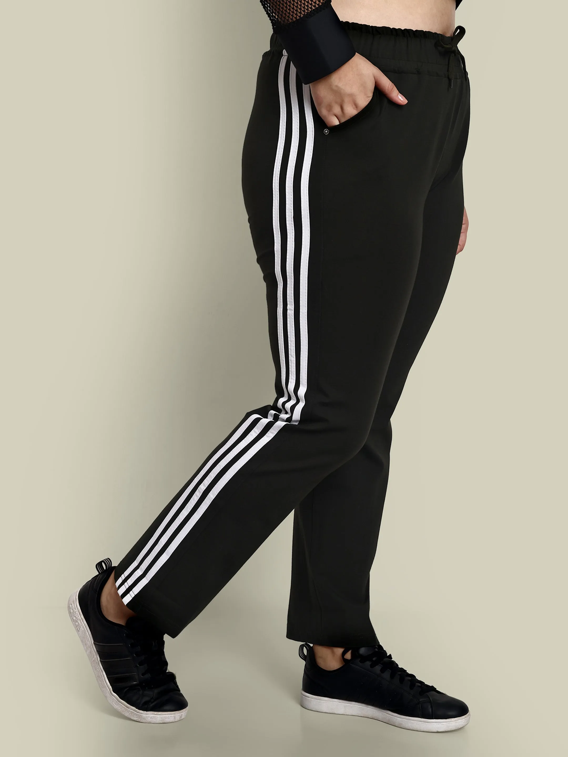 Cotton Rich Side Stripes Joggers Pants