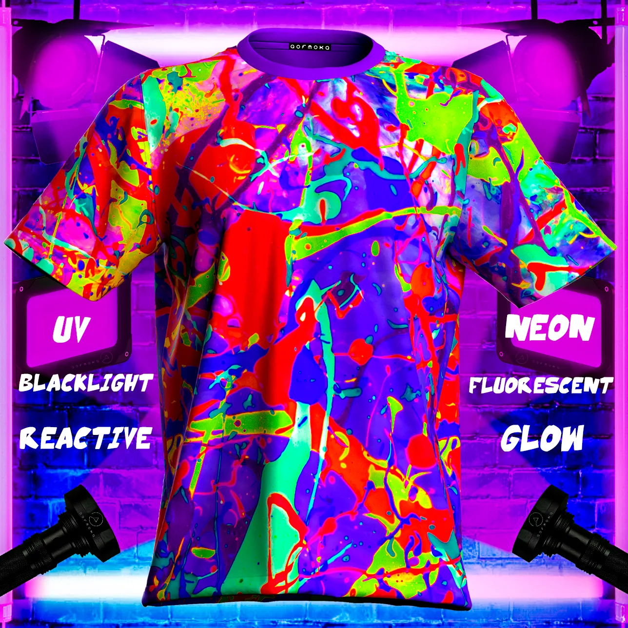 Fluorescent T-Shirt Glow in UV Fluorescent New Reality