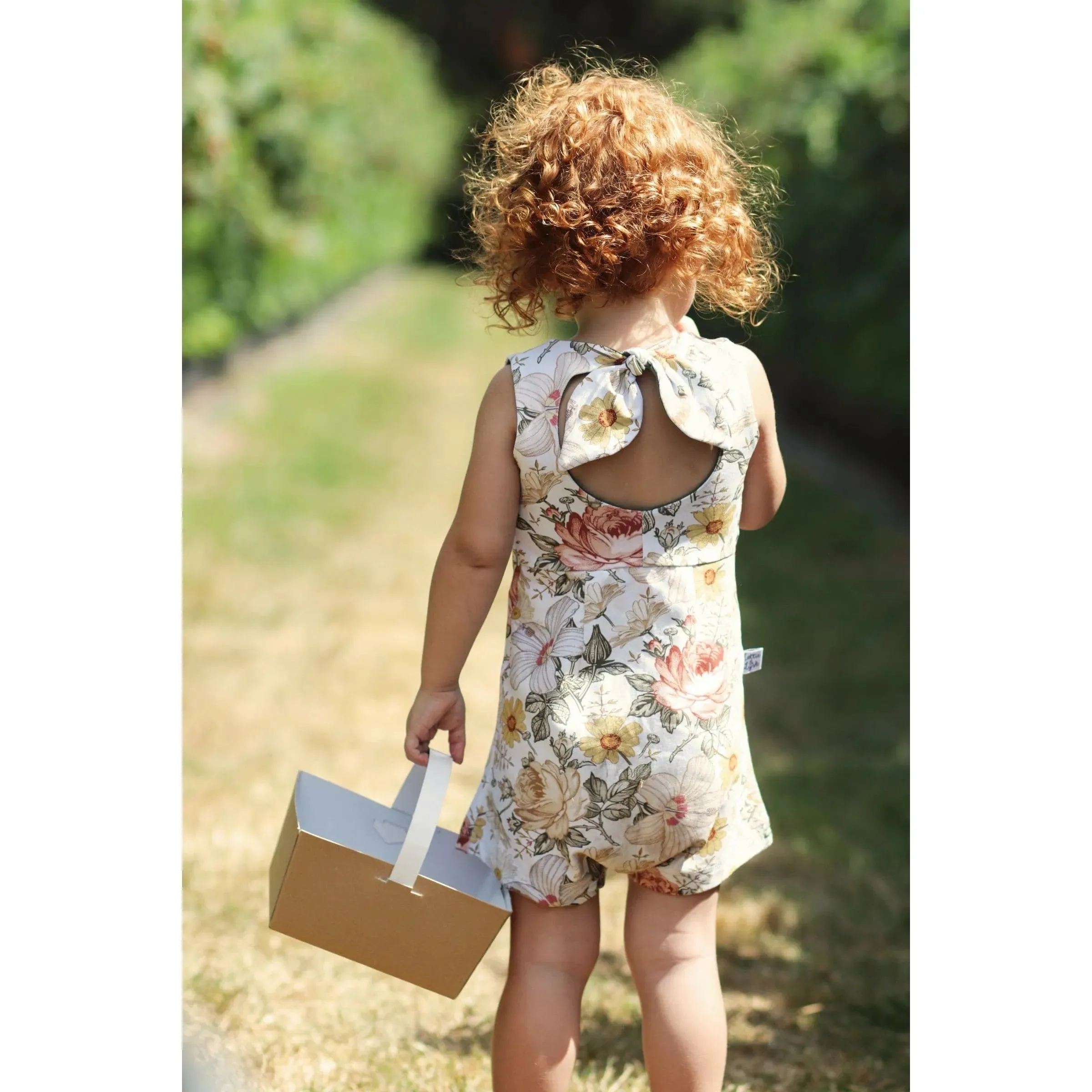 Girl's Floral Bow Back Playsuit