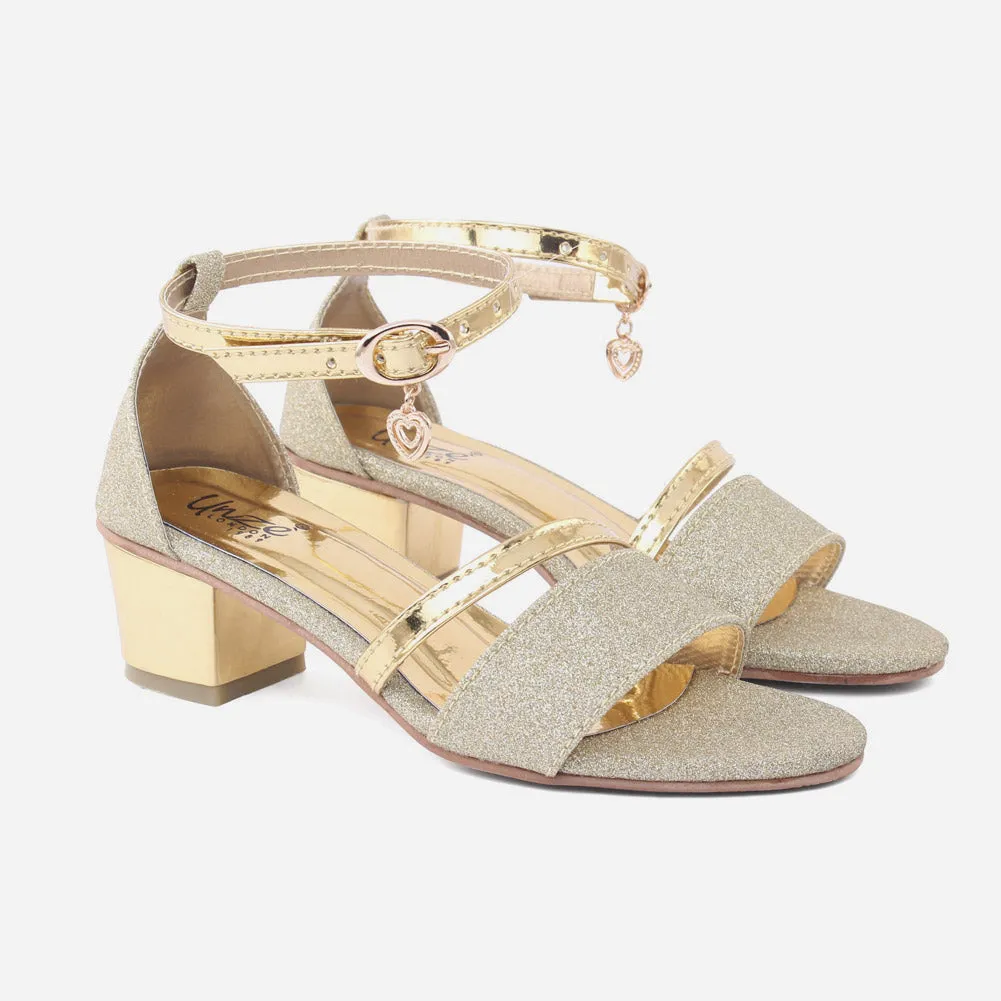 Girls "COZZIP" Ankle Strap Heel Sandals