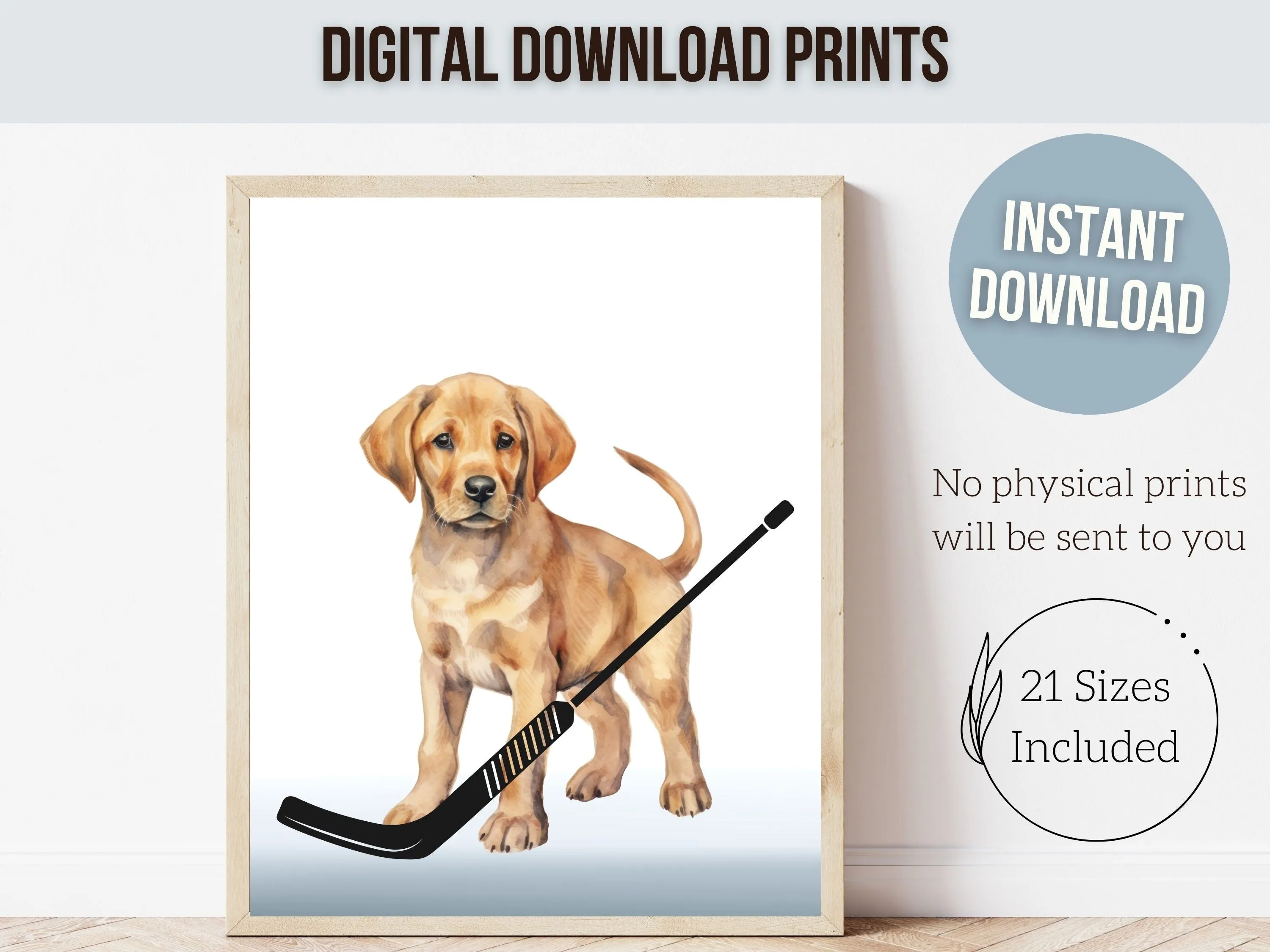 Ice Hockey Dogs Nursery Print