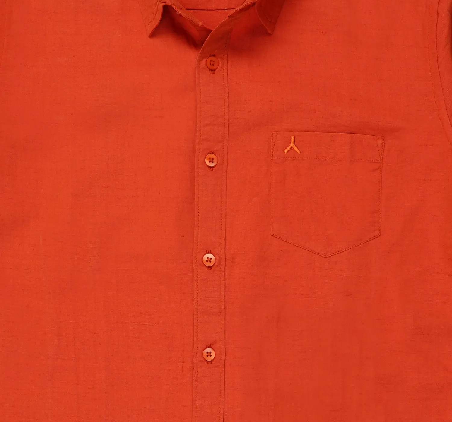 JDC Boy's Orange Solid Shirt