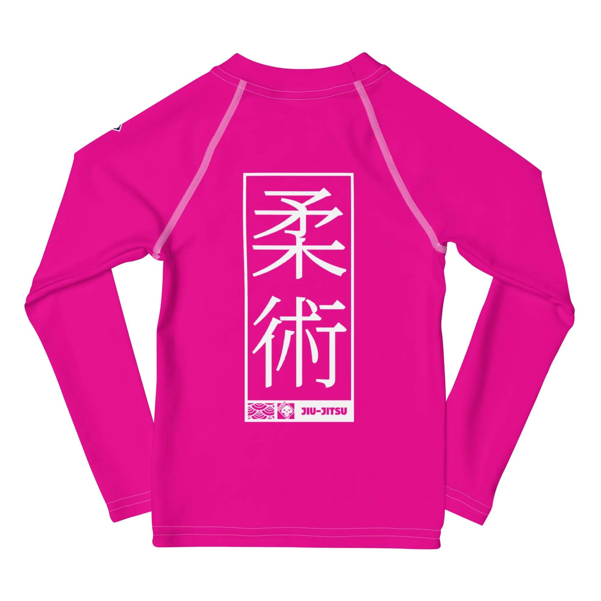 Kid's Girls Long Sleeve BJJ Rash Guard Jiu-Jitsu 003 - Hollywood Cerise