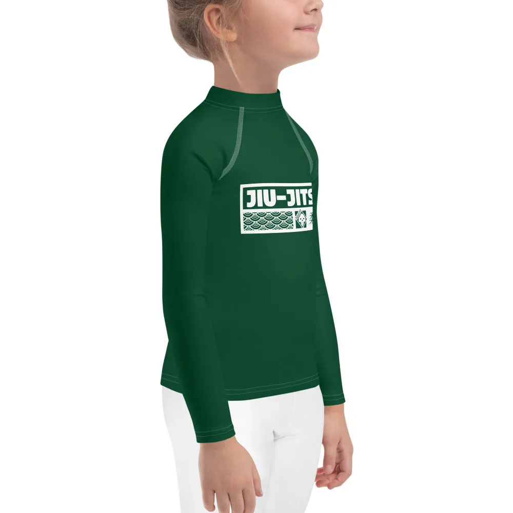 Kid's Girls Long Sleeve BJJ Rash Guard Jiu-Jitsu 008 - Sherwood Forest