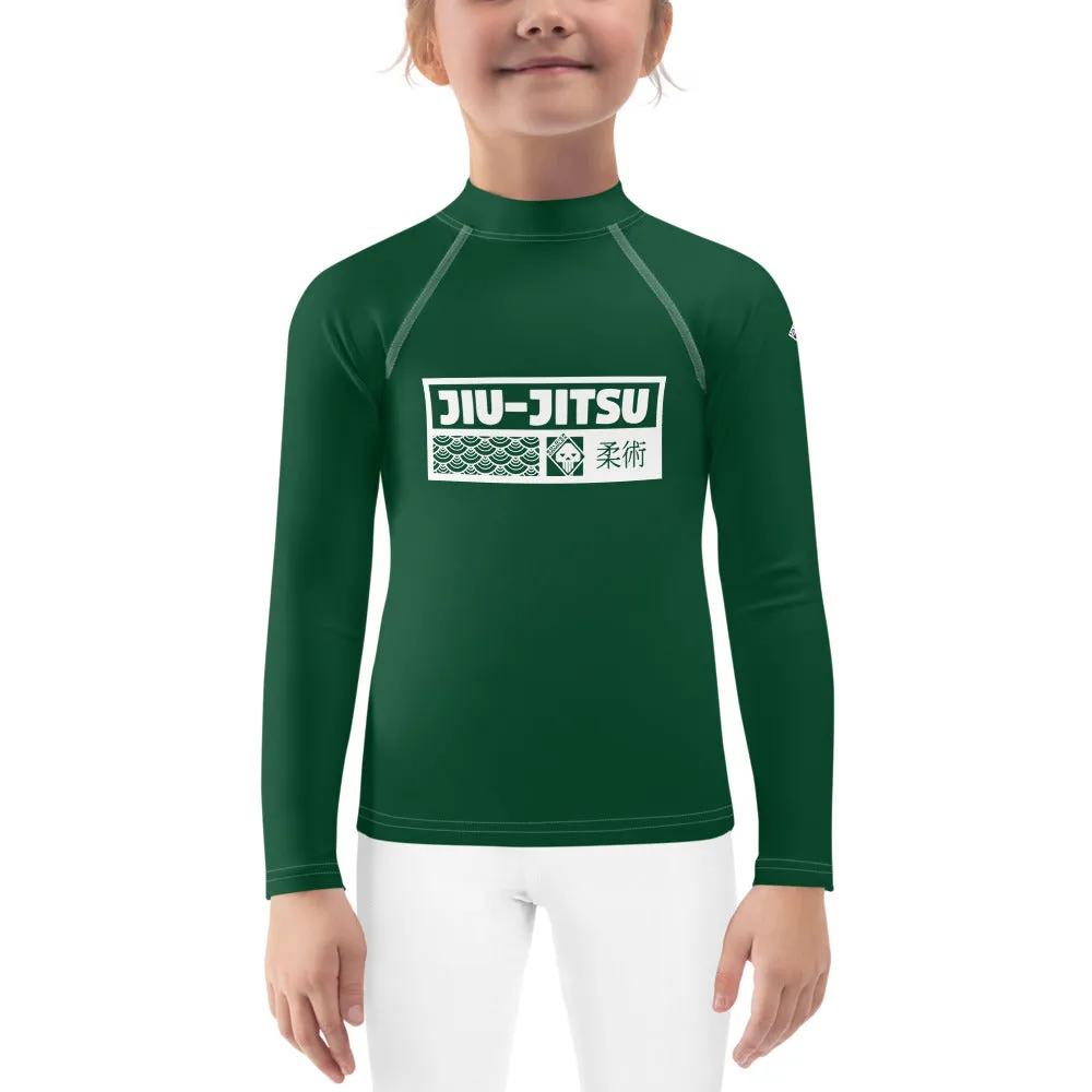 Kid's Girls Long Sleeve BJJ Rash Guard Jiu-Jitsu 008 - Sherwood Forest