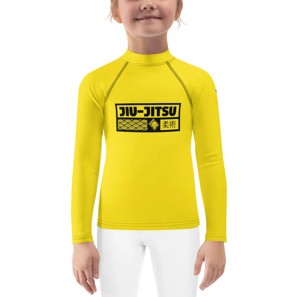 Kid's Girls Long Sleeve BJJ Rash Guard Jiu-Jitsu 017 - Golden Sun