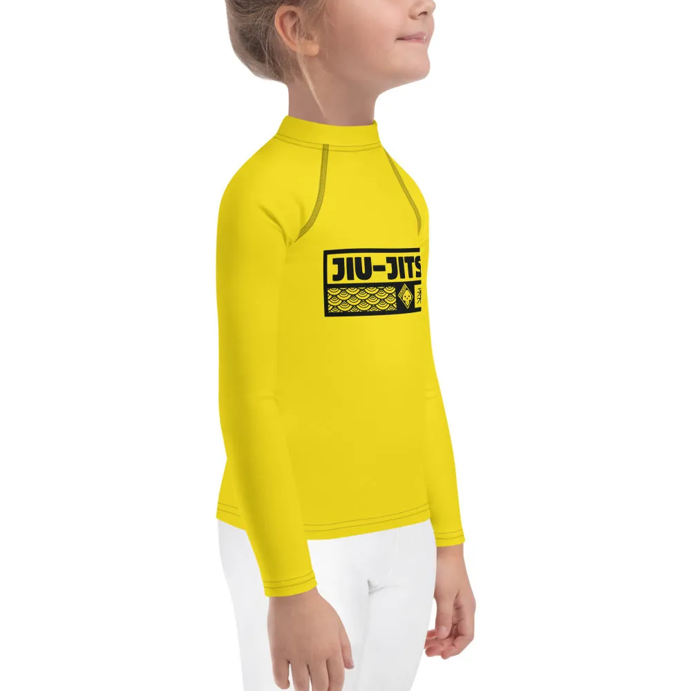 Kid's Girls Long Sleeve BJJ Rash Guard Jiu-Jitsu 017 - Golden Sun