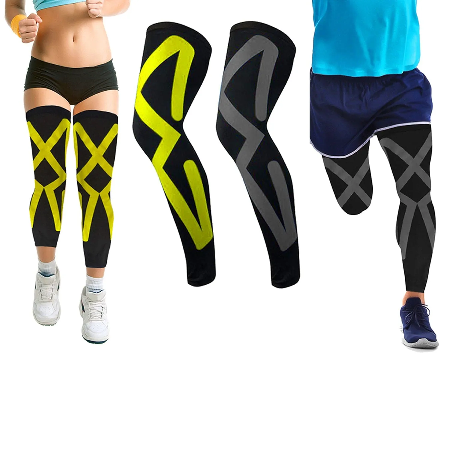 Kinesio Tape Knee & Calf Sleeves (4-Pack)