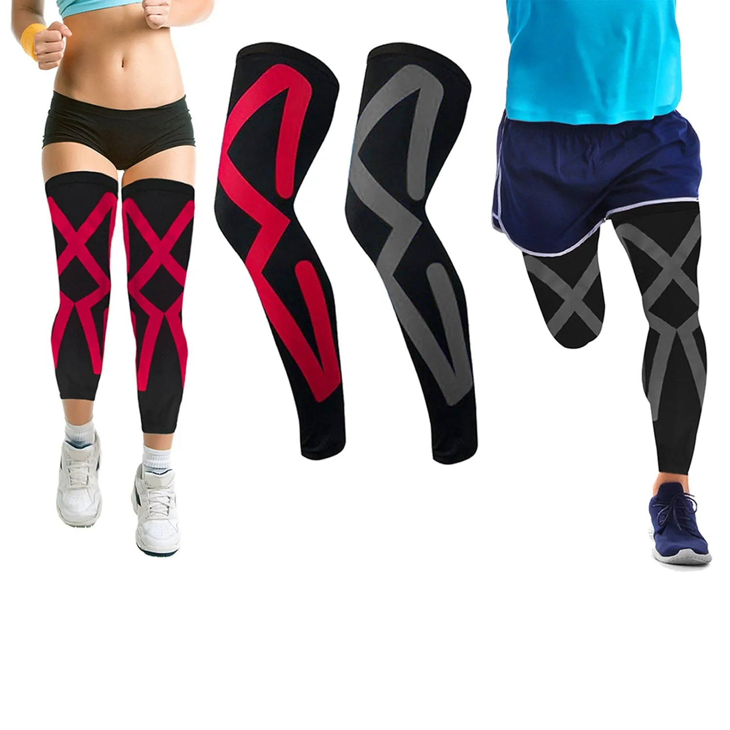 Kinesio Tape Knee & Calf Sleeves (4-Pack)