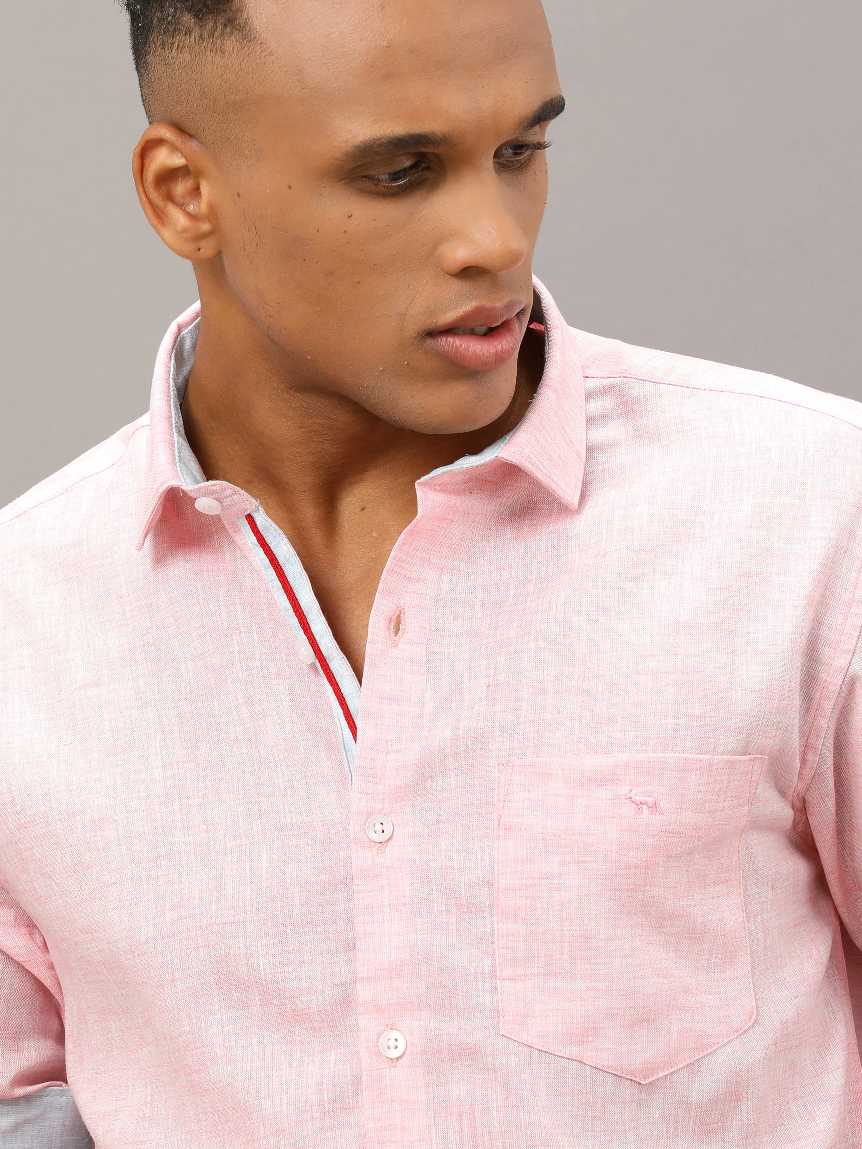 Light Pink Fit Linen Shirt