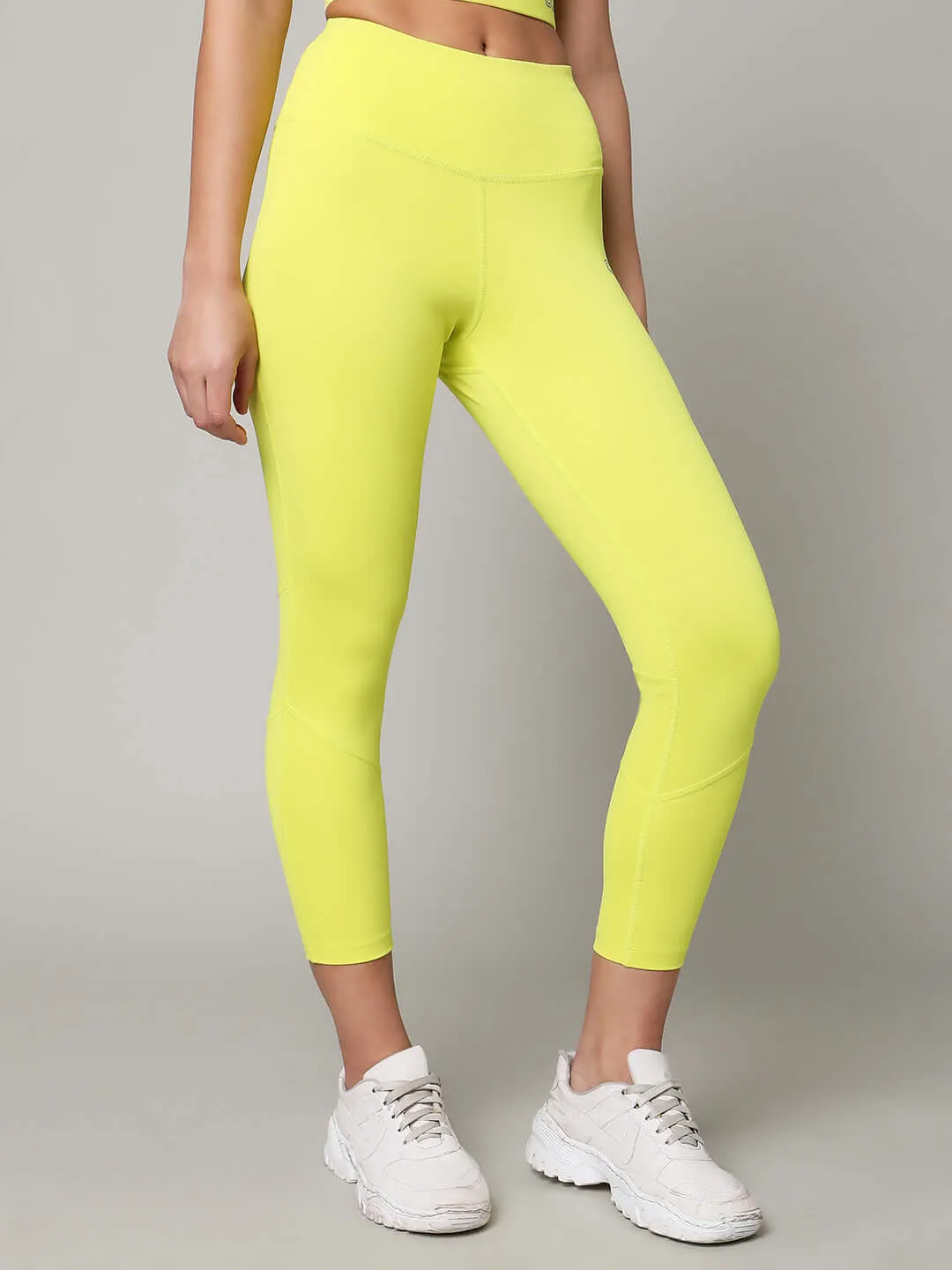 Lime Cross back Crop Top & 7/8 Leggings