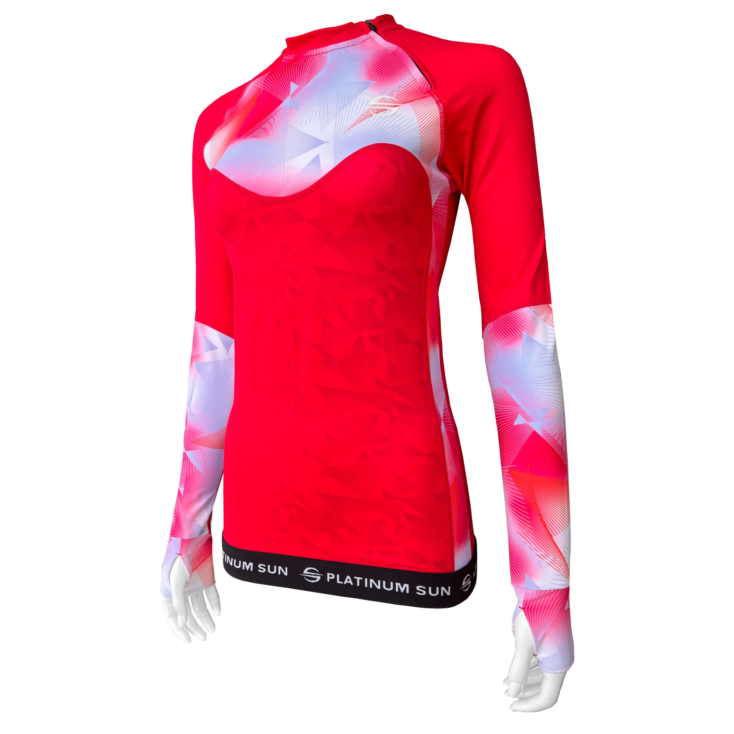 Long Sleeve Rash Guard for Women UPF 50  | Active - Red