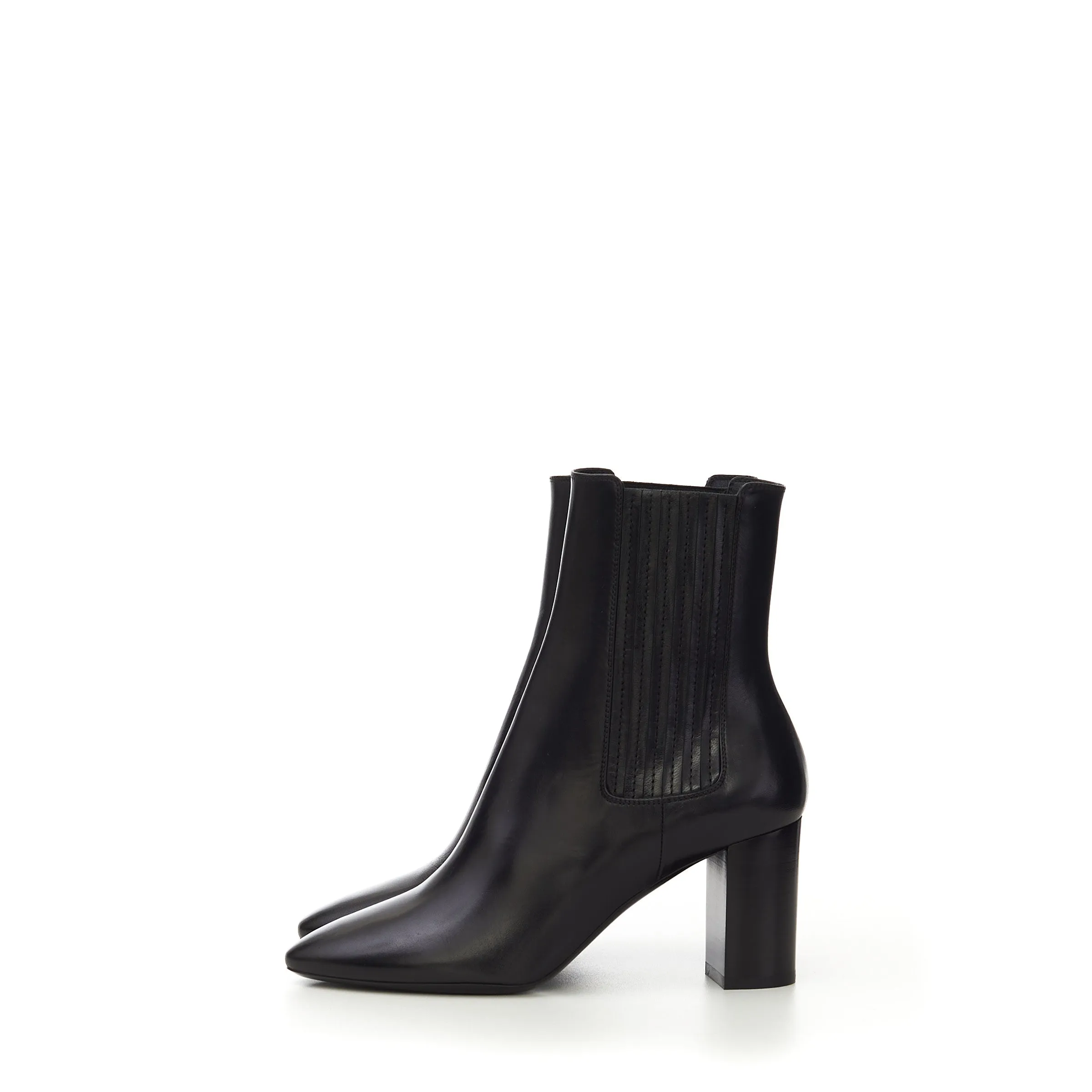 Lou Chelsea Booties In Black Smooth Leather