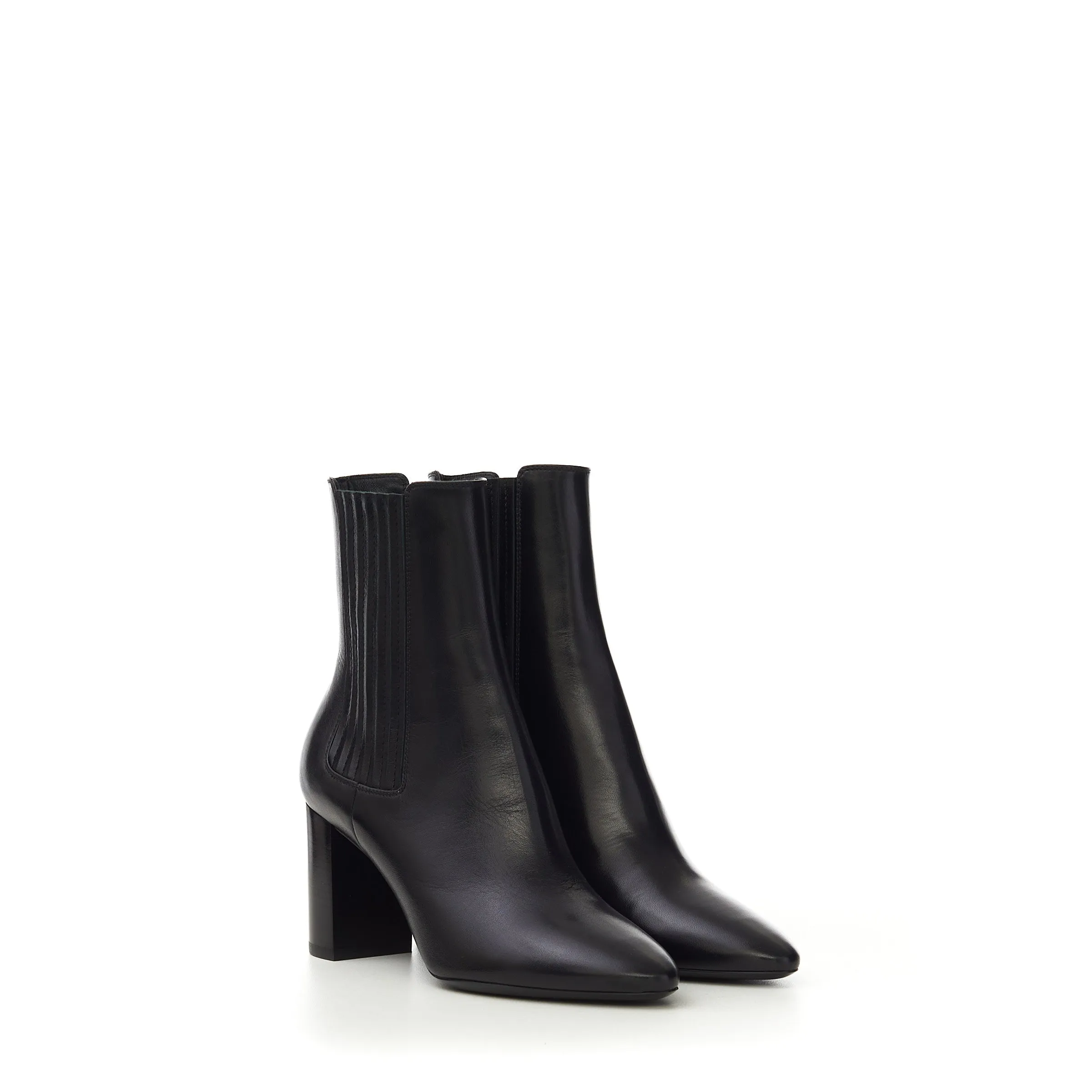 Lou Chelsea Booties In Black Smooth Leather