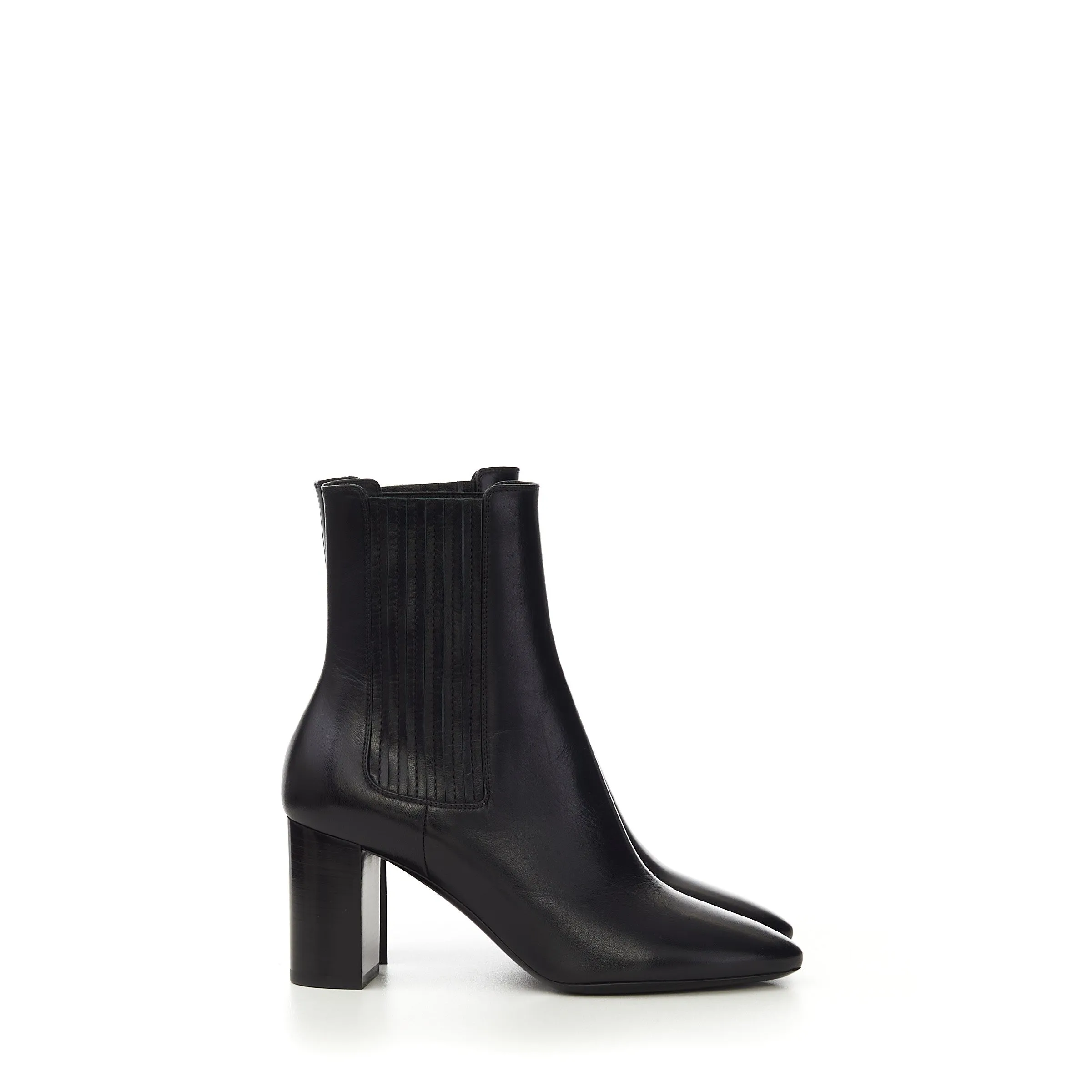 Lou Chelsea Booties In Black Smooth Leather