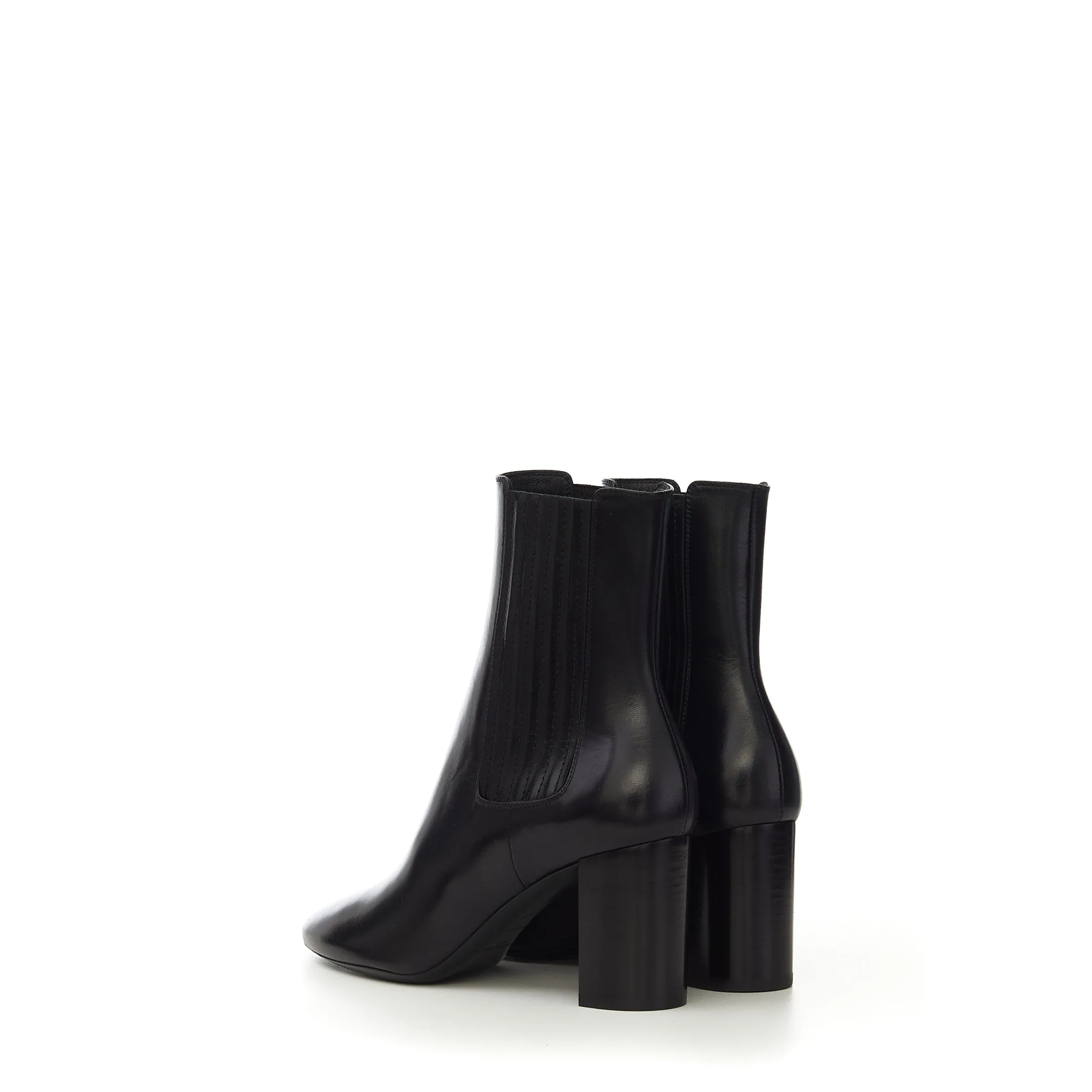 Lou Chelsea Booties In Black Smooth Leather