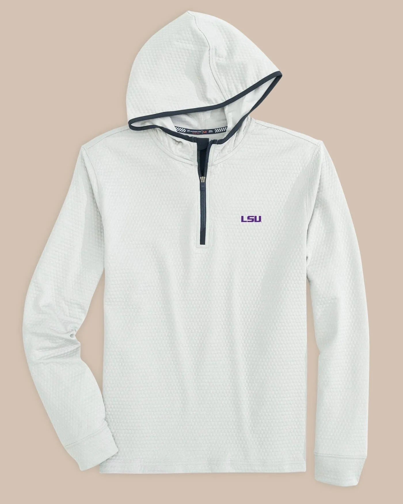 Mens Heather Quarter Zip LSU Tigers Scuttle Hoodie