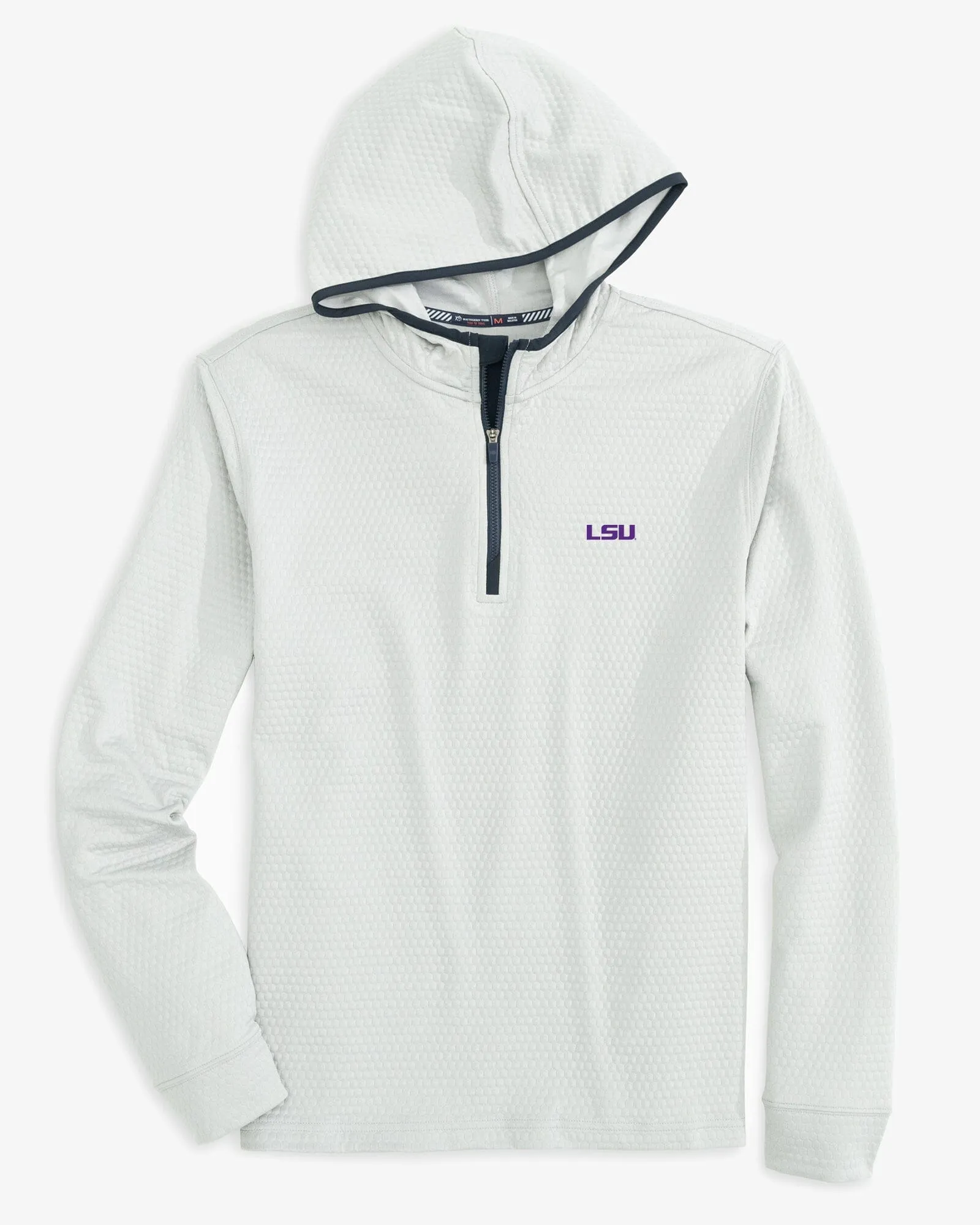 Mens Heather Quarter Zip LSU Tigers Scuttle Hoodie