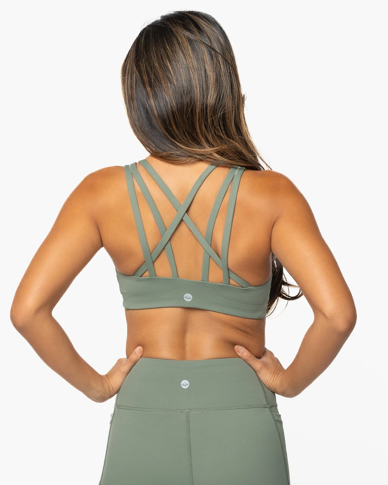 Lux Strappy Sports Bra - Olive