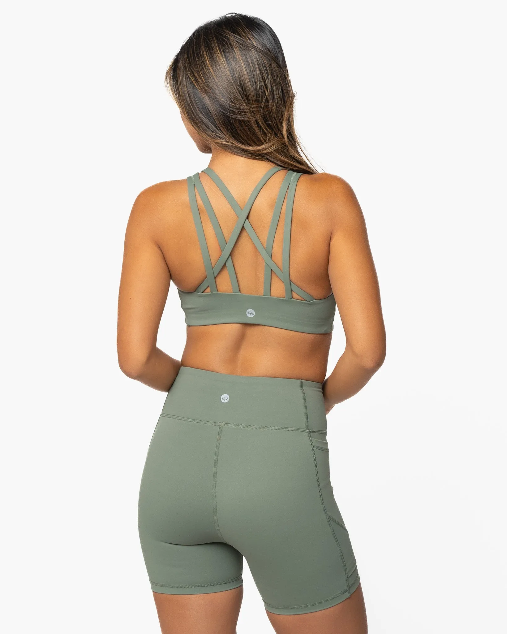 Lux Strappy Sports Bra - Olive