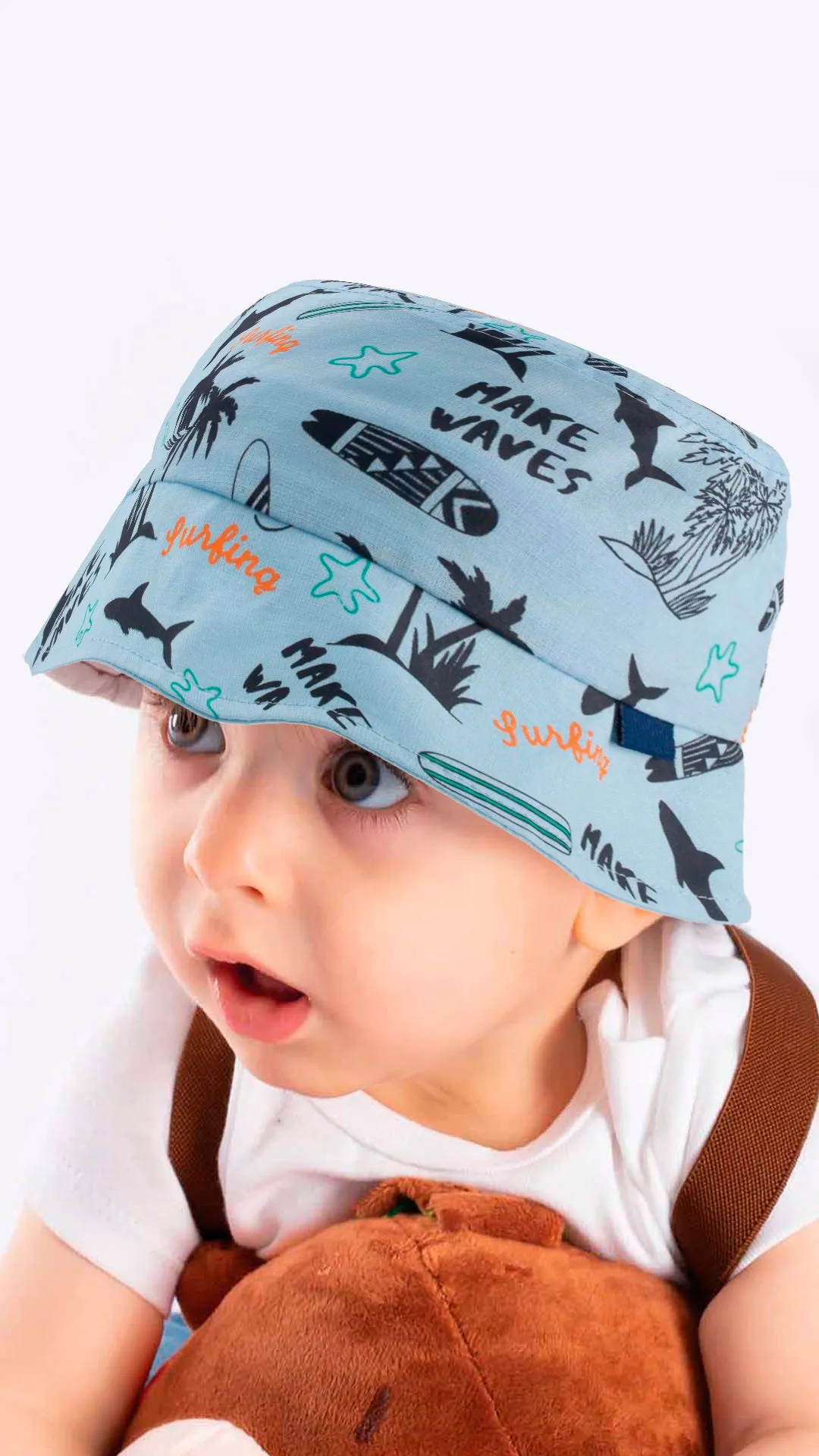 Make Waves Surfing Coconut Tree Beach - Baby Fedora Hat 1-3 Years