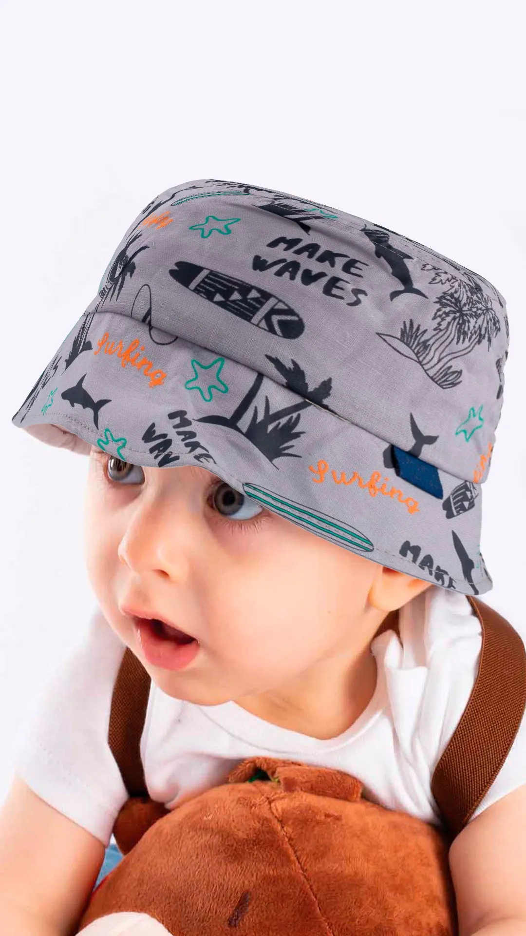 Make Waves Surfing Coconut Tree Beach - Baby Fedora Hat 1-3 Years